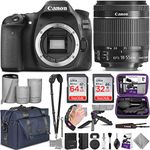 Canon EOS 80D DSLR Camera with EF-S 18-55mm f/3.5-5.6 IS STM Lens w/Complete Photo and Travel Bundle