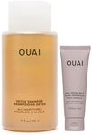OUAI Detox Shampoo & Bond Repair Balm Set - Full Size Clarifying Shampoo + In-Shower Bond Repair Hair Mask Duo - Wash Day Reset Kit for Build Up, Dry & Damaged Hair - Sulfate-Free, Color Safe