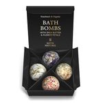 Christmas Gifts for Women 4X Organic Handmade Bath Bombs with Natural Essential Oil - Gifts for Her - Christmas Gifts for Girls - Bath Bombs for Girls Women Gifts Gift Box - Satin Naturel