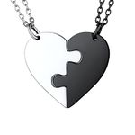 U7 Customisable Couples Soulmate Necklace Ying Yang Love Heart Matching BFF Necklaces Jewellery