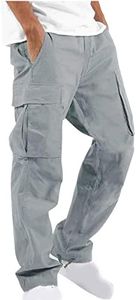 jxsoyen Cargo Pants for Men Stretch Tactical Pants Lightweight Hiking Cargo Work Sweatpants Casual Workout Pant with Pockets Gray