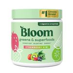 Bloom Nutrition Super Greens Powder Smoothie & Juice Mix - Probiotics for Digestive Health & Bloating Relief for Women, Digestive Enzymes with Spirulina & Chlorella for Gut Health (Strawberry Kiwi)