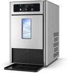 DORTALA Nugget Ice Maker Countertop, Chewable Pellet Ice Machine with Self-Cleaning Function, 40 lbs/Day, Stainless Steel Pebble Soft Ice Maker for Home, Kitchen, Office