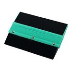 iota Double Edge Squeegee | One Side Rubber & One Side Microfiber Felt | 10.5cm Vinyl Wrap Applicator for Car Window Tinting, Decal & Film Installation | Color- Green