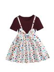 TAGAS Baby-Girl's Nylon A-Line Knee-Length Dress (KD-219-WINE-5_Wine_5 6 Years)