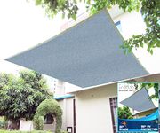 FREDDO HDPE Fabric Cotton Webbing Sun Shade Sails 90% Protection from Sun & UV Rays Ideal for Car Parking, Outdoor Garden, Balcony, Patio, Grey Color, 10 ft x 10 ft, Pack of 1 Piece