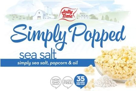 Jolly Time Simply Popped - Vegan, Dairy Free Lightly Salted Microwave Popcorn - Gluten Free & Kosher Snack with Natural Whole Grain Kernels (Simply Popped Sea Salt, 3 Ounce (Pack of 36))