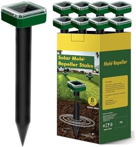 8 Pack Solar Powered Mole Repellent for Lawns Gopher Groundhog Repeller Deterrent Stakes for Outdoor Vole Armadillo No Killer No Trap Hurt