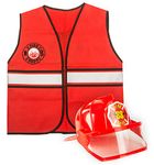 Tigerdoe Fireman Costume - Construction Costume - Occupation Costume (Red Fireman Hat and Vest)