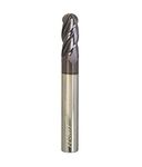 Rohit 4 Flute C-102 Solid Carbide Micro Grain Ball Nose End Mills 3/8" Diameter x 1" Cut Length, 3/8" Shank Diameter x 2-1/2" Overall Length. 30 Degree Helix Angle