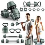 IMFIT AIO Adjustable Dumbbells Set (1.65 lb to 52lbs) 5 in 1 Free Weight Set Used as Barbell, Kettlebells, Push up Stand, Weights for Home Gym Suitable Men/Women | Full-Body Workouts