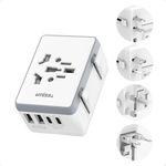 Universal Travel Adapter, TESSAN Worldwide Plug Adapter with 2 USB C 2 USB A Ports, International Travel Essentials Outlet Adaptor for US to Europe EU UK AUS, Type C G A I