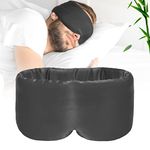 iCooBreeze 100% Handmade Bamboo Sleeping Eye Mask for Women for Men,Night Masks,Organic Sleep Mask,Blockout Eye Mask for Sleeping,Large Size Adjustable (1PC, Dark Grey)