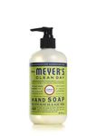 Mrs. Meyer's Clean Day Liquid Hand Soap, Lemon Verbena, Cruelty Free and Biodegradable Hand Wash Made with Essential Oils, 370 ml Soap Pump Bottle