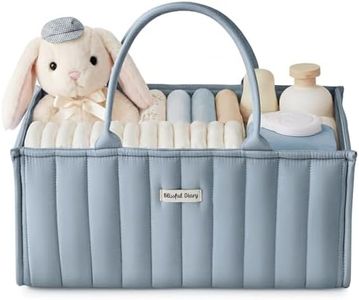 Blissful Diary Baby Diaper Caddy Organizer, Stylish Storage Basket for Newborn Essentials and Diaper Station, Gift for Baby Shower and Registry Must-Have, Dusty Blue