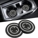 Car Cup Holder Coaster, 2.75'' Universal Car Cup Holder Insert, 2 Pcs Universal Anti-Slip Shockproof Car Coasters for Cup Holders, Car Accessories for Car, SUV, Truck (Black)