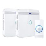 AVANTEK Wireless Doorbell, D-3W Waterproof Door Chime Kit Operating at over 1300 Feet with 2 Plug-In Receivers, 52 Melodies, CD Quality Sound and LED Flash