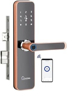 LAVNA Zinc Alloy And Stainless Steel La28 Digital Smart Door Lock With 7 Ways Access Wifi Unlock,Fingerprint,Card,Pin,Otp,Mobile App And Manual Key Access For Wooden Doors(La28 Wifi + Bt,Gold)