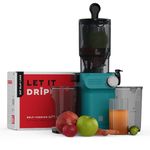 NUUK DRIP Self-Feeding Cold Press Juicer For Home | Mimics Hand Squeezing for Max Nutrients | Fruit & Vegetable Slow Juicer Machine | Patented Fused Strainer For Max Juice | 100% BPA Free Tritan Jars