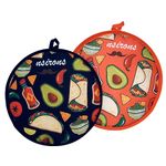 NSIRONS Tortilla Servers,12 Inch Tortilla Warmer 2 pack,Microwavable Insulated Safe Cotton Fabric Pouch Bag to Keep Food Warm for Corn Flour Taco Pizza Bread up to One Hour(2 pack Black&Oringe)