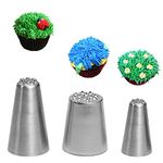 3 PCS Grass Piping Nozzle, Grass Icing Nozzle Stainless Steel Grass Icing Tips Grass Cake Piping Tip Nozzles for DIY Cake Decorating Baking Cookie Cream Cupcake