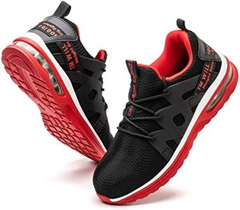 Kezhiho Steel Toe Shoes for Men Women Air Cushion Lightweight Work Shoes Comfortable Breathable Puncture Proof Slip Resistant Sneakers Construction Industrial Safety Shoes（D0230238）
