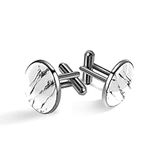 White Marble Cufflinks Elegant Style Cuff Link Crystal Circular Cufflinks for Mens Shirt with a Gift Box