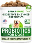 Dog Probiotics Chews - Gas, Diarrhea, Allergy, Constipation, Upset Stomach Relief, with Digestive Enzymes + Prebiotics - Chewable Fiber Supplement - Improve Digestion, Immunity - Made in USA - 180 Ct