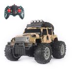Amazon Brand - Jam & Honey Off Roader Rechargeable Remote Control Car | RC Car Monster Truck |4 Headlight Modes | in-Built Lithium Battery | C-Type Charging | Made in India - Army Beige