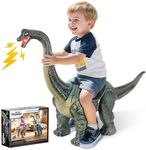 Dinosaur Ride On Toy Cars for Kids,Twinkoo Realistic Brachiosaurus Push Car with Three Sound Effects,Sound and Light Effects PP Wheels for Indoor/Outdoor Play,Best Gift for Kids(Brachiosaurus)