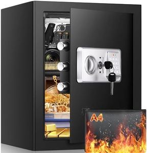 Tepafac 2.5 Cub Fireproof Safe Box for Home with Fireproof Document Bag, Anti-Theft Home Safe Box Fireproof Waterproof with Removable Shelf, Large Cabinet Safe for Money Firearm Medicine A4 Document