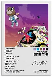 YELLOWV Kanye Poster West Graduation Album Cover Posters Poster Decorative Painting Canvas Wall Art Living Room Posters Bedroom Painting 12x18inch(30x45cm)