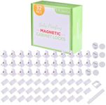 Vkania Magnetic Cabinet Locks Baby Proofing - Baby Safety Latches for Drawers and Cabinets -Easy Installation No Drilling (32 Pack and 4 Keys)