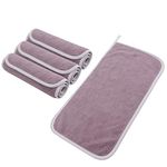 SINLAND Microfiber Face Cloth Makeup Remover Cloth Reusable Facial Cleansing Towel Soft Face Washcloth (darkpurple, 8inchx15.7inch 4pack)