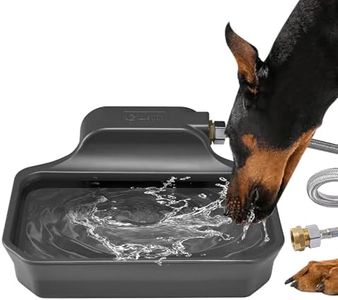 Automatic Dog Water Dispenser, 1 Gallon Dog Water Bowl for Outdoor, Extra Large Waterer for Pets, Water Feeder for Livestock, Food Grade Material, Fit 3/4" Garden Faucet, Easy to Clean, Gray