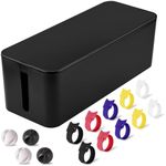 Cable Management Box - Large Cable Organizer Box to Hide Wires & Power Strips, TV & Desk Computer Wires, Cord Organizer Box for Home & Office, Black