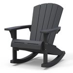 Keter Troy Adirondack Rocking Garden and Terrace Chair 81x95.8x102h-Graphite, Graphite Grey