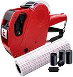 MX5500 Pricing Tag Gun with 5000 Sticker Labels and 4 Ink Refill,8 Digits Price tag Gun, Pricing Label Gun for Office, Retail Shop, Grocery Store, Food, Organization Marking (Red)