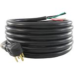 Conntek 14302 RV/Generator Power Cord 30-Foot 50 Amp Male Plug to Bare Wire, Black