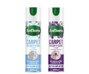 Zoflora Carpet Care Foam (2 x 600ml), Linen Fresh & Midnight Blooms, Odor Eliminator for Carpets & Upholstery, Deep Cleaner For Rugs, Deodorize with Long-Lasting Fragrance, Pack of 2