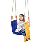 Qaba Kids Swing Set Tree Swing Children Rider Glider with Plastic Hanging for 3+ Years Old Boys and Girls Outdoor Indoor