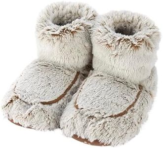 Warmies Microwavable Boots, Heatable Ladies Slipper Boots with French Dried Lavender, Soothing Warmth and Comfort, One Size Marshmallow Beige Colour