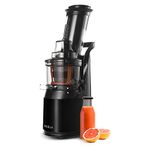 Fridja f1900 Cold Press Juicer, 240W Masticating Slow Juicer with 78mm (3”) BPA-Free Wide Chute, Black Stainless Steel body, Juice, Vegan Nut Milks, Sorbet, Ice Cream, Easy to Clean