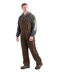 Berne Men's Heartland Insulated Washed Duck Bib Overall, Bark, Large Tall