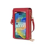 GEARONIC Small Crossbody Bags for Women, Small Cell Phone Purse, Handbags Wallet with Credit Card Slots, Red-phone Wallet, s