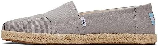 TOMS Women's Alpargata Rope Classic Flat Slippers, Medium Grey, 12 US