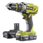 Ryobi R18PD31-213S One Plus Cordless Compact Percussion Drill Starter Kit, 18 V, Hyper Green