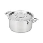 All-Clad Simply Strain Stainless Steel Multipot with Straining Lid, 6-Quart, Induction, Oven Broiler Safe 600F, Strainer, Pasta Strainer with Handle, Steamer Pot, Cookware, Home, Pots and Pans, Silver