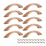 sourcing map Wood Pull Knobs, 10Pcs 65mm Hole Distance 95mm Length Cabinet Furniture Kitchen Pulls Handles for Dresser Drawer Wardrobe