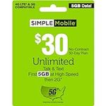 SIMPLE Mobile $30 Unlimited Talk & 